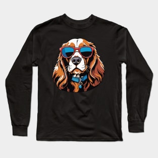 Dogs' Sunny Style: Cockerspaniel Portrait Rocking Sunglasses Long Sleeve T-Shirt